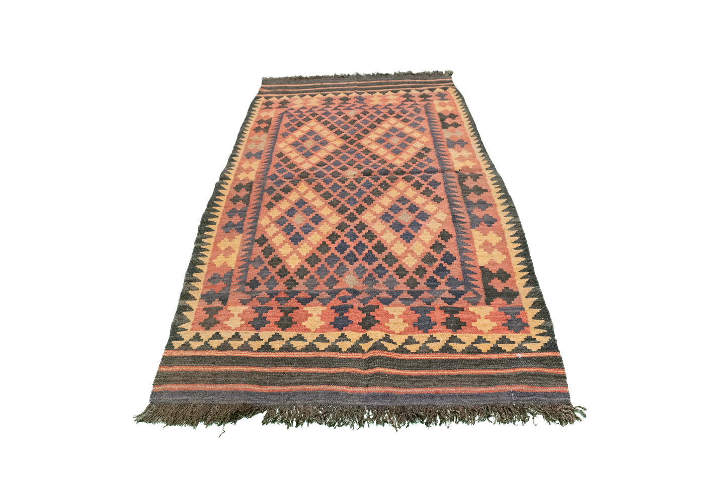 W 3.3 - L 5.10 - Kilim Wool All Over Rectangle - Finest Hand-Made Quality Wool - 13280