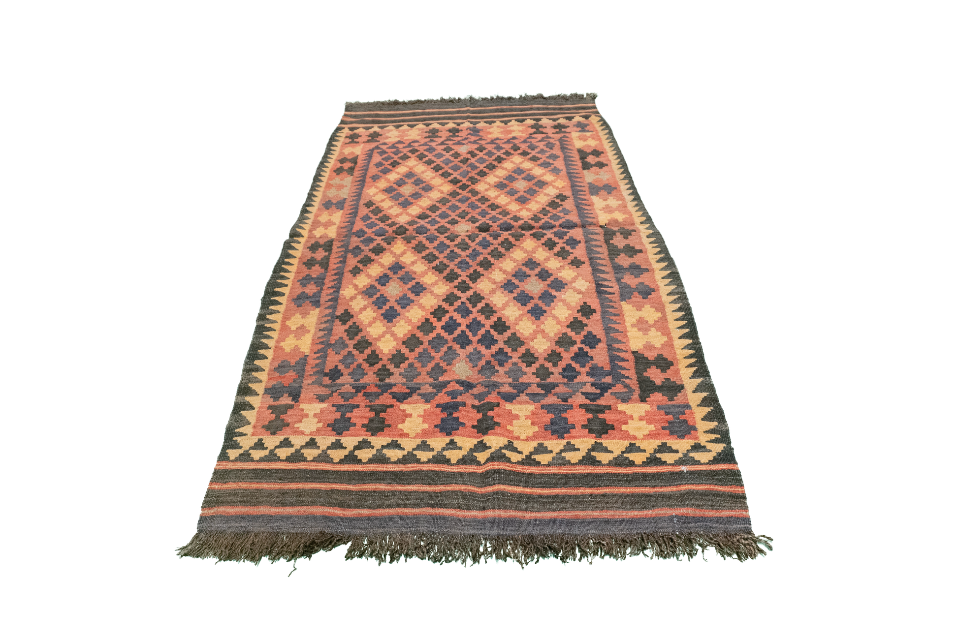 W 3.3 - L 5.10 - Kilim Wool All Over Rectangle - Finest Hand-Made Quality Wool - 13280