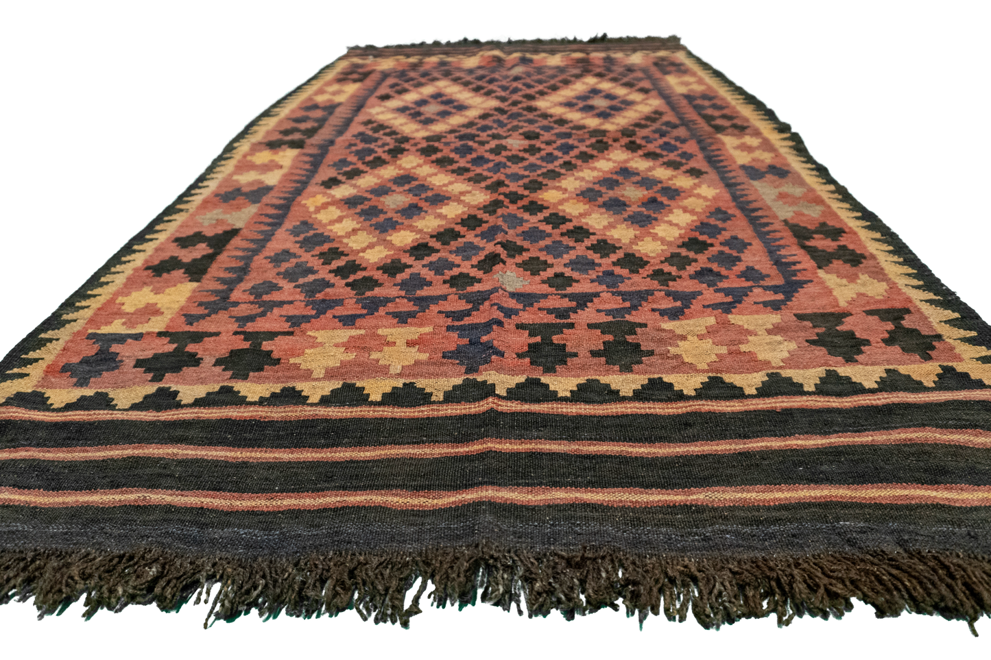 W 3.3 - L 5.10 - Kilim Wool All Over Rectangle - Finest Hand-Made Quality Wool - 13280