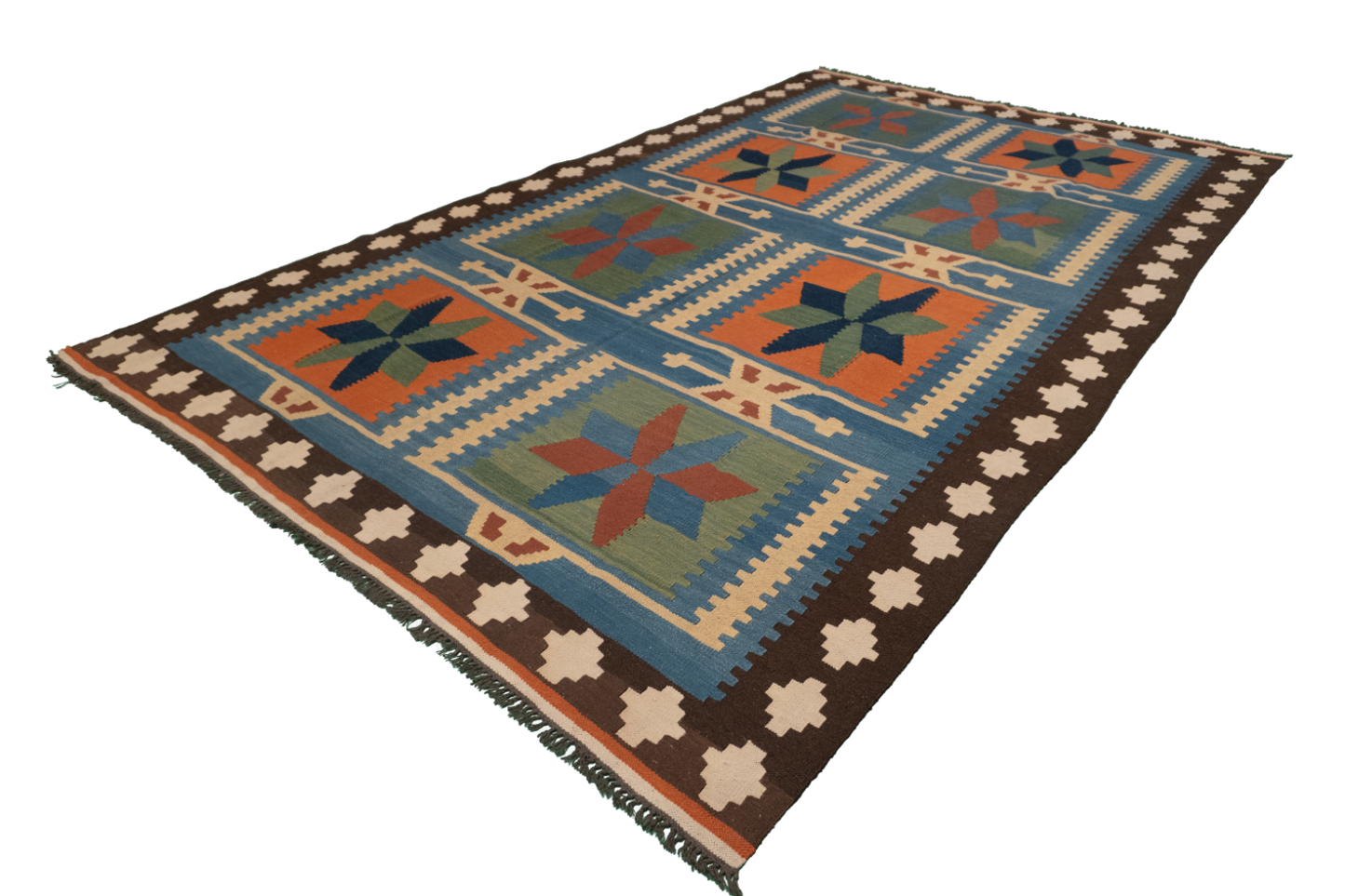 W 6 - L 9.9 - Kilim Wool All Over Rectangle - Finest Hand-Made Quality Wool - 13439