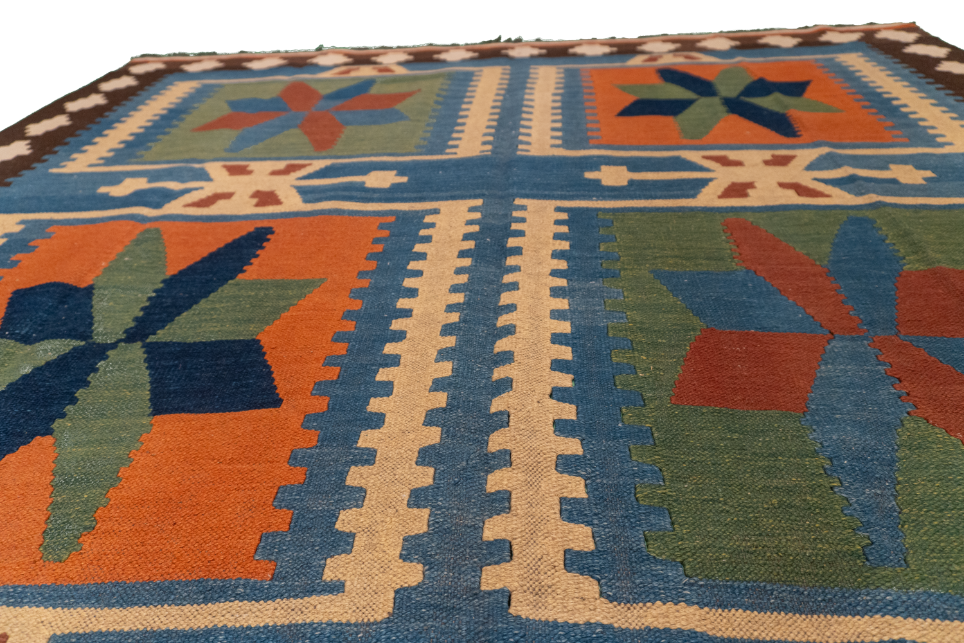 W 6 - L 9.9 - Kilim Wool All Over Rectangle - Finest Hand-Made Quality Wool - 13439