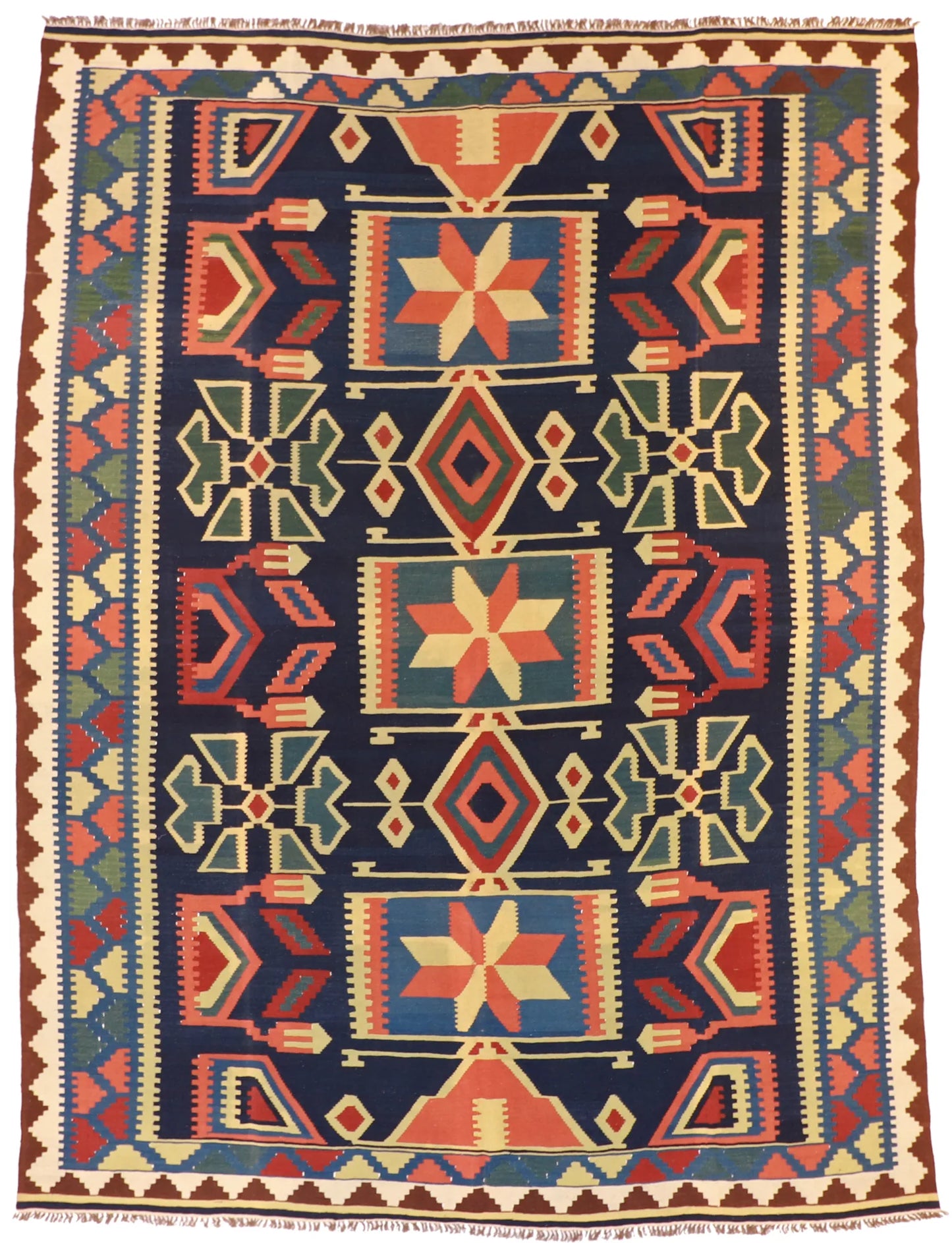 9.9 x 11.10 - Kilim Wool All Over Rectangle - Finest Hand-Knotted Quality Wool — 13485