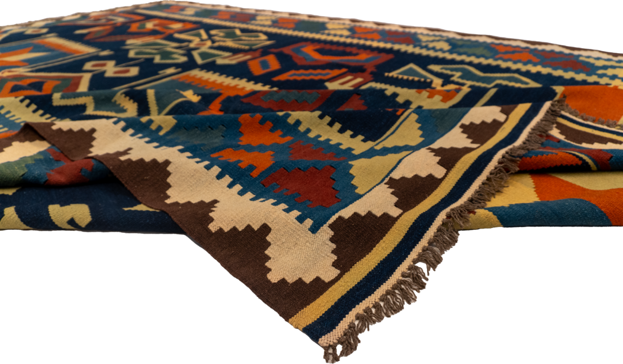 W 9.9 - L 11.10 - Kilim Wool All Over Rectangle - Finest Hand-Made Quality Wool - 13485