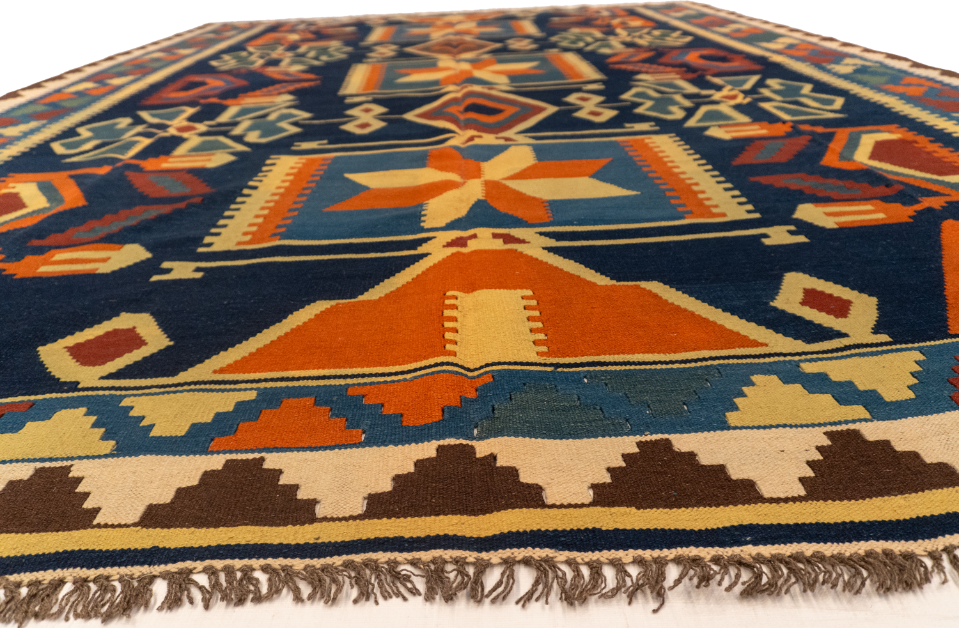 W 9.9 - L 11.10 - Kilim Wool All Over Rectangle - Finest Hand-Made Quality Wool - 13485