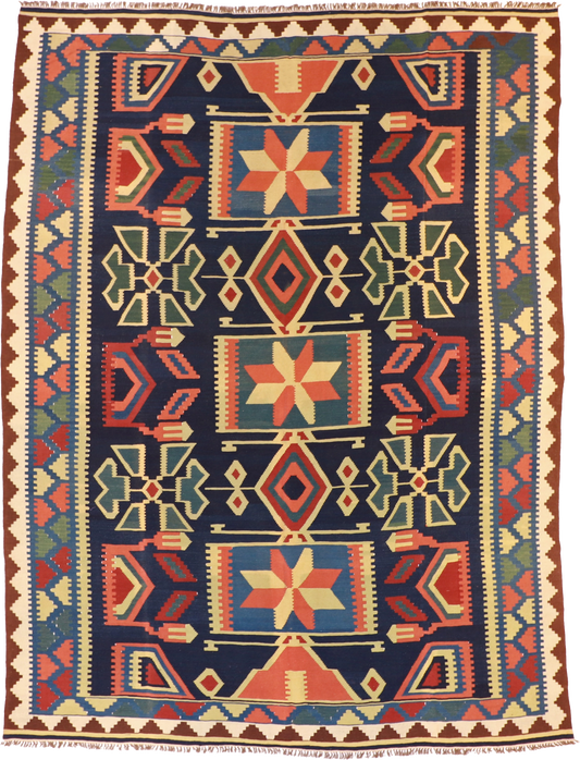 W 9.9 L 11.10 Kilim 100% Wool Hand-Woven All-Over Design - 13485