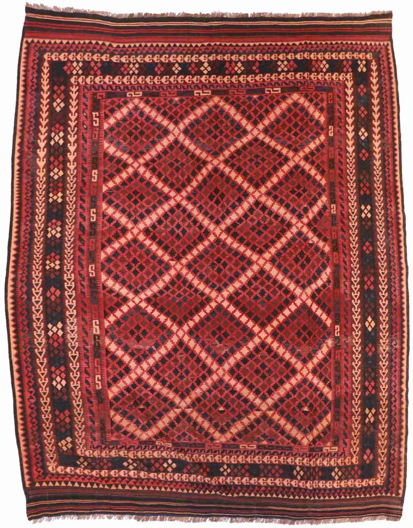 9.11 x 12.8 - Kilim Wool nan Rectangle - Finest Hand-Knotted Quality Wool — 13514