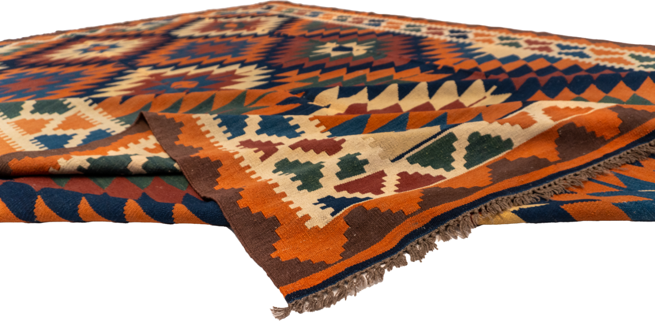 W 9.9 - L 12.11 - Kilim Wool All Over Rectangle - Finest Hand-Made Quality Wool - 13534