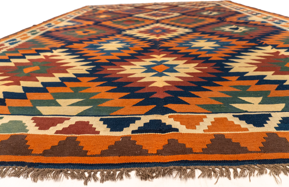 W 9.9 - L 12.11 - Kilim Wool All Over Rectangle - Finest Hand-Made Quality Wool - 13534