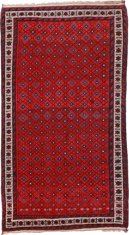 W 5 L 9.1 Baluch 100% Wool Hand-Woven All-Over Design - 14651