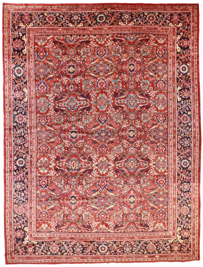 10x14 - Mahal Antique/Wool All Over Rectangle - Hand Knotted Rug — 14730