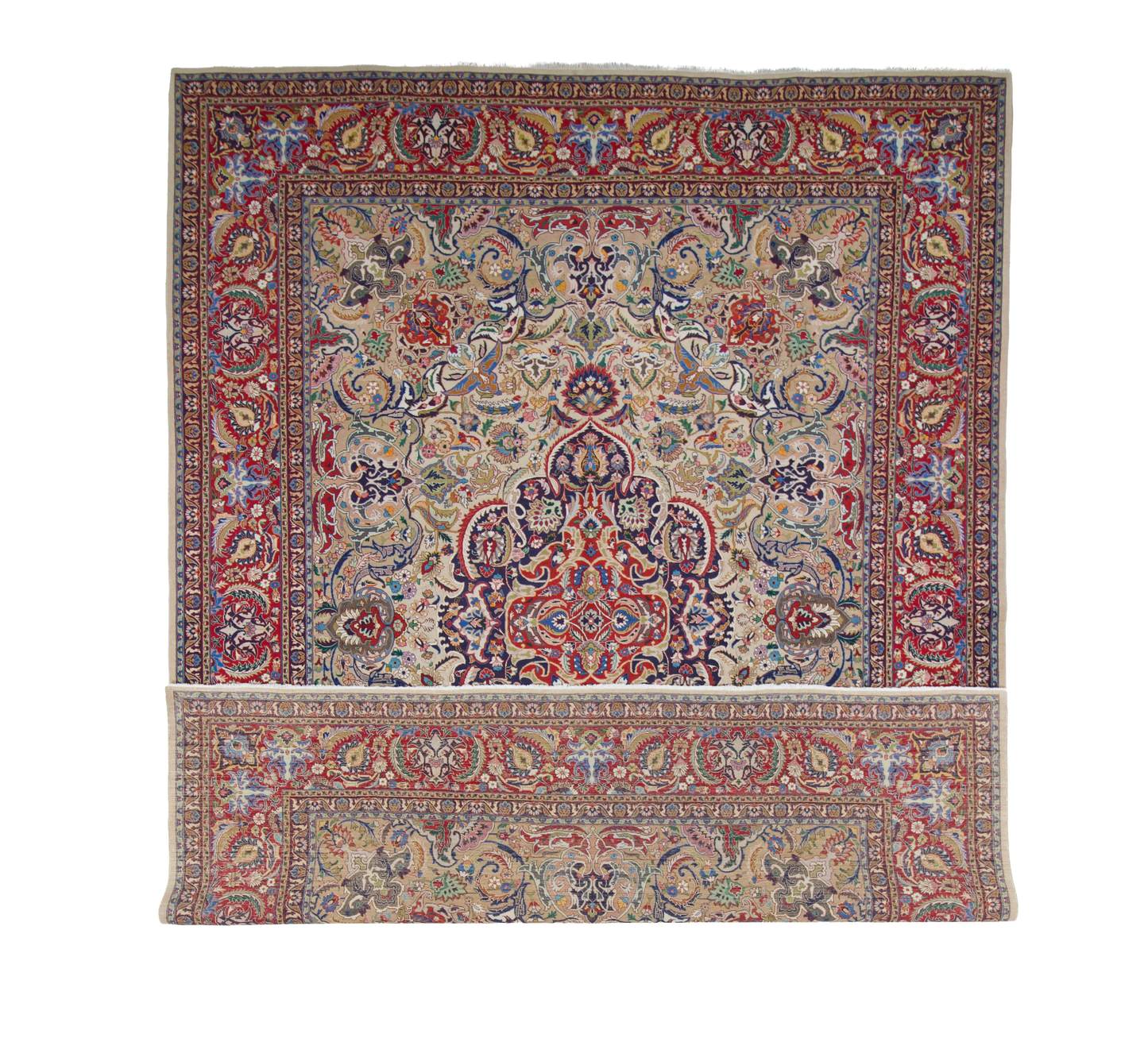 W 9 L 12.10 Tabriz 100% Wool Hand-Woven Allover Design - 14750