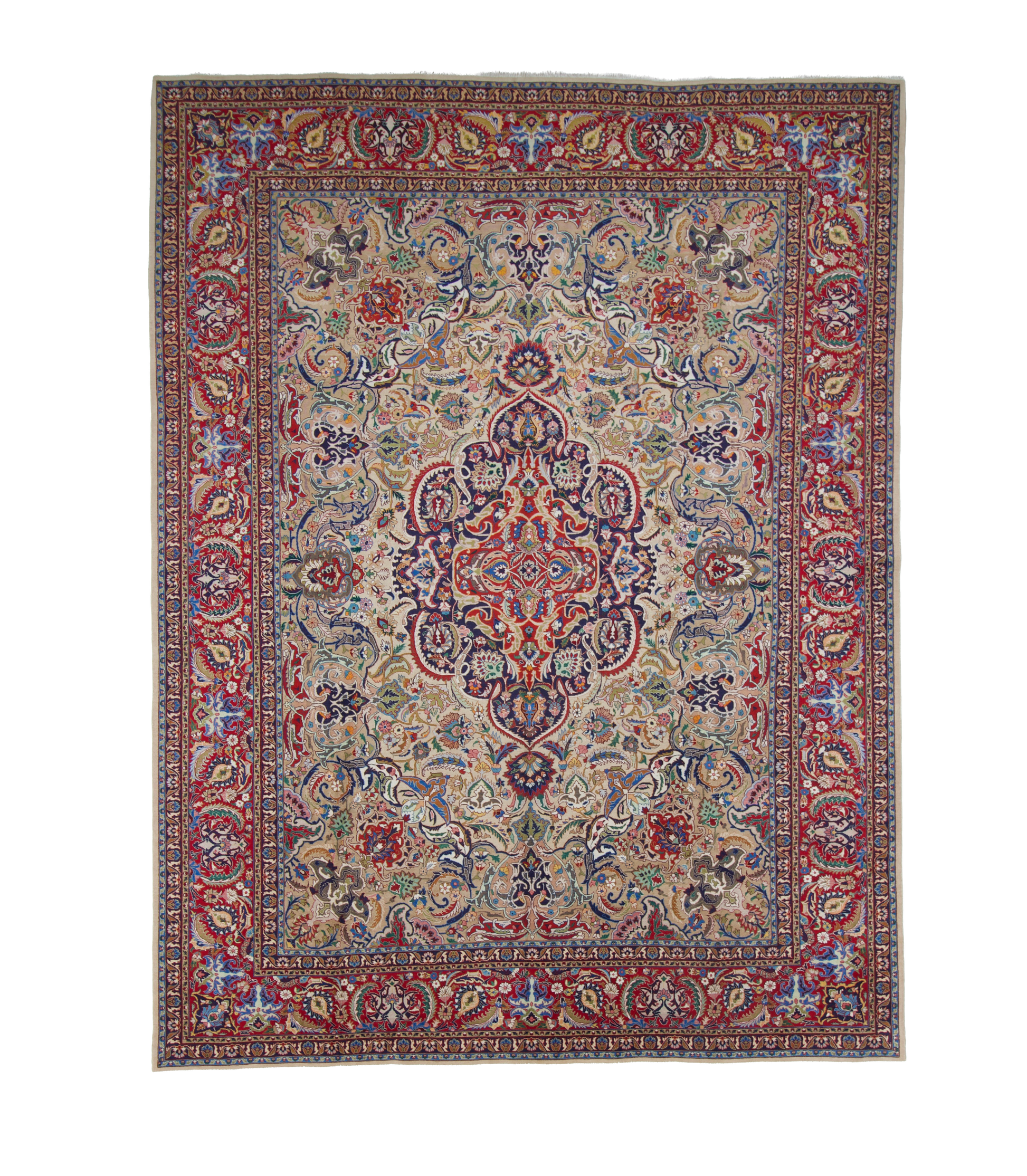 W 9 L 12.10 Tabriz 100% Wool Hand-Woven Allover Design - 14750