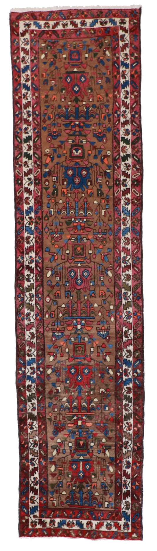 2.9 x 11.4 - Azerbaijan Silk All Over Rectangle - Finest Hand-Knotted Quality Wool — 14806