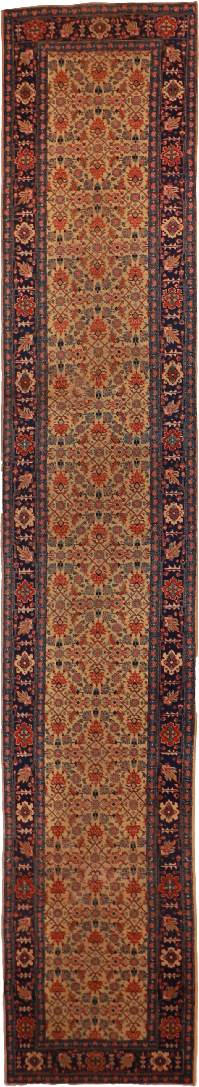W 2.1 L 15.9 Tabriz Runner 100% Wool Hand-Woven All-Over Design - 14873