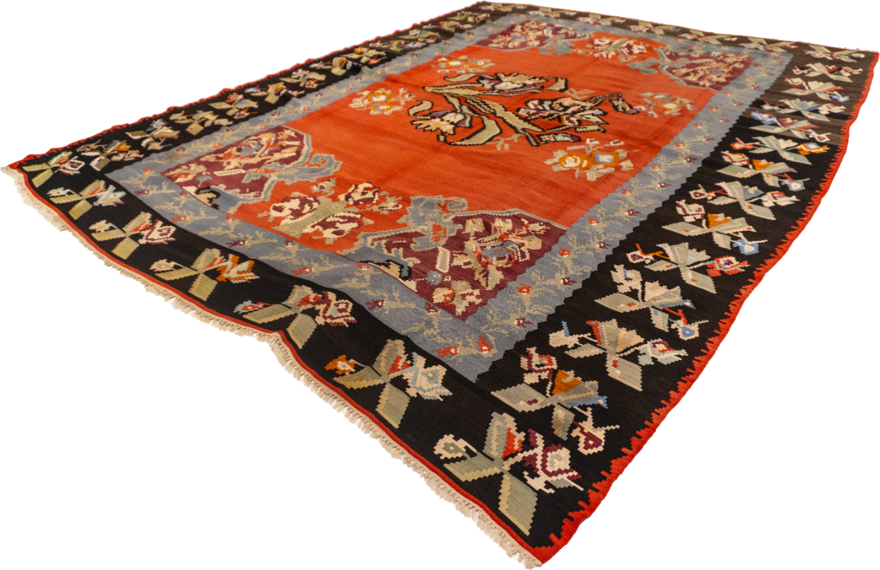 W 8.9 L 10.8 Bessarabian 100% Wool Hand-Woven All-Over Design - 14900