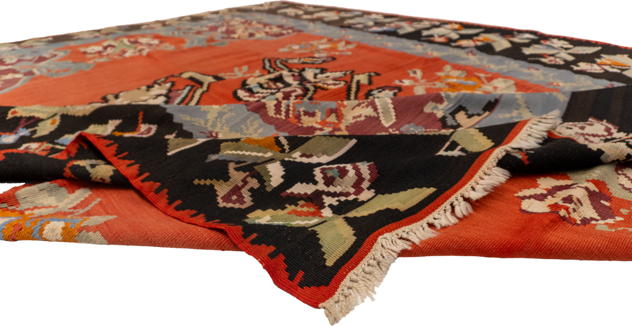W 8.9 L 10.8 Bessarabian 100% Wool Hand-Woven All-Over Design - 14900
