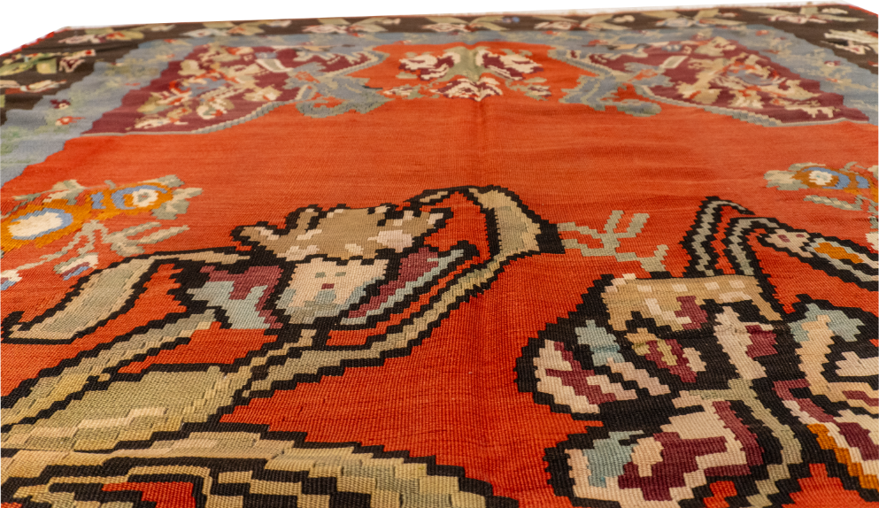W 8.9 L 10.8 Bessarabian 100% Wool Hand-Woven All-Over Design - 14900