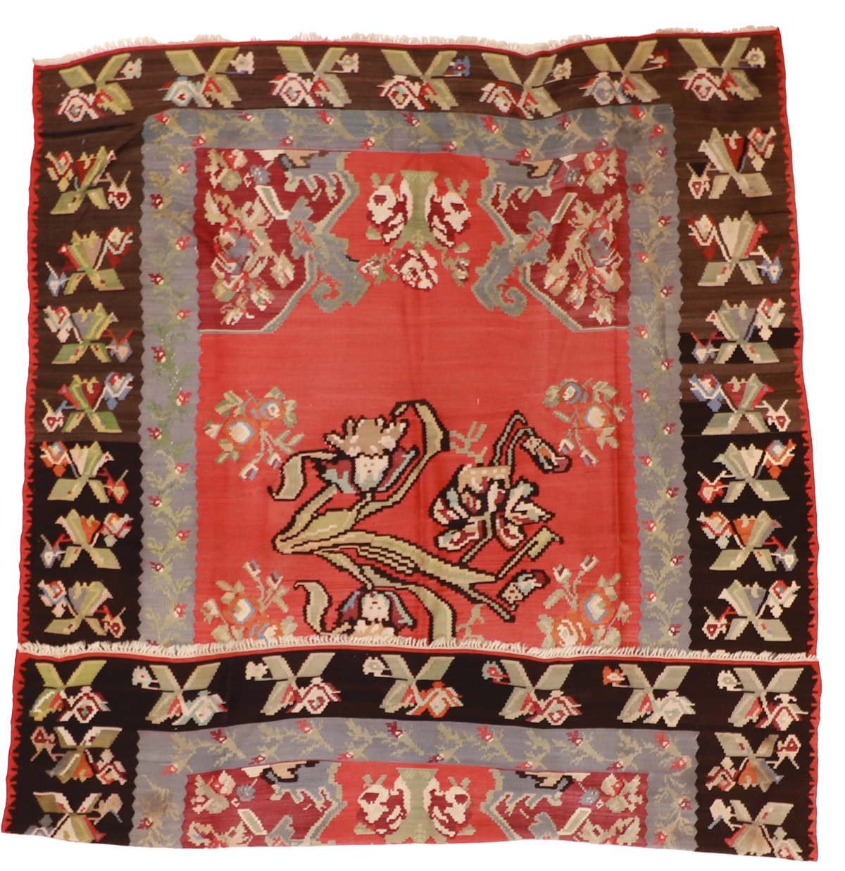 W 8.9 L 10.8 Bessarabian 100% Wool Hand-Woven All-Over Design - 14900