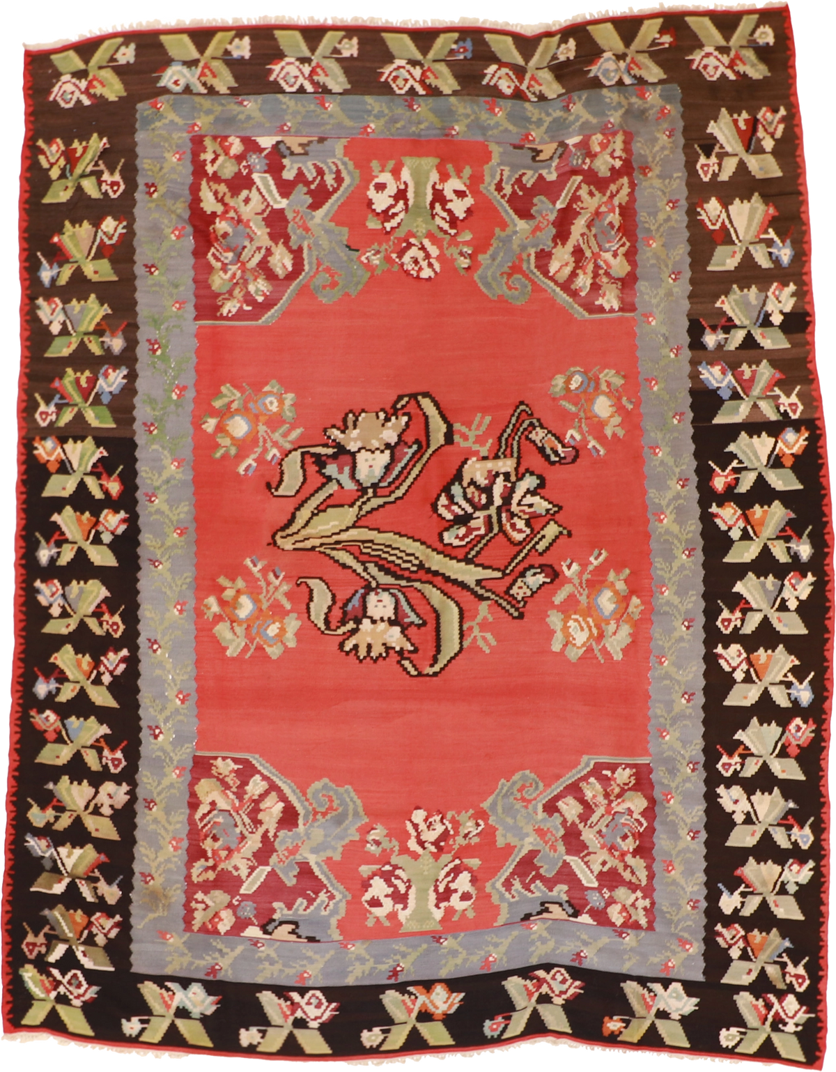 W 8.9 L 10.8 Bessarabian 100% Wool Hand-Woven All-Over Design - 14900
