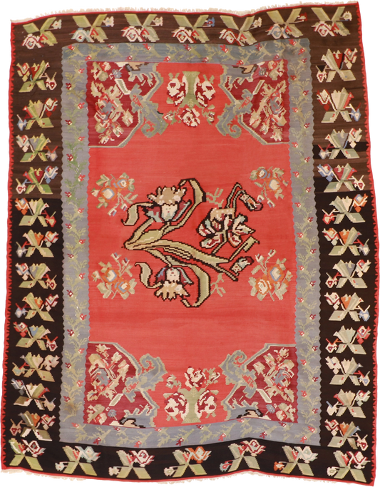 W 8.9 L 10.8 Bessarabian 100% Wool Hand-Woven All-Over Design - 14900