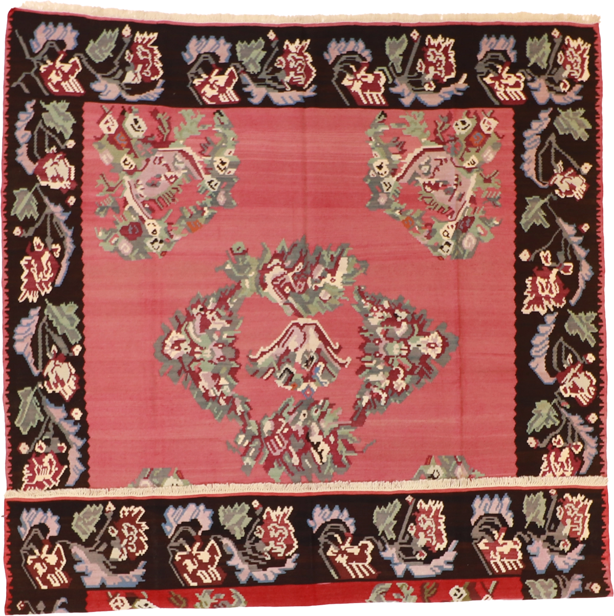 W 8.8 L 10 Bessarabian 100% Wool Hand-Woven All-Over Design - 14902