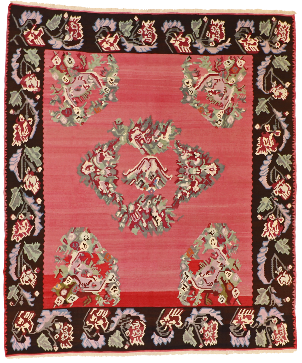 W 8.8 L 10 Bessarabian 100% Wool Hand-Woven All-Over Design - 14902