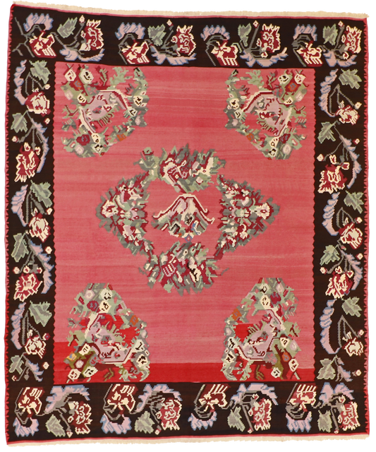 W 8.8 L 10 Bessarabian 100% Wool Hand-Woven All-Over Design - 14902