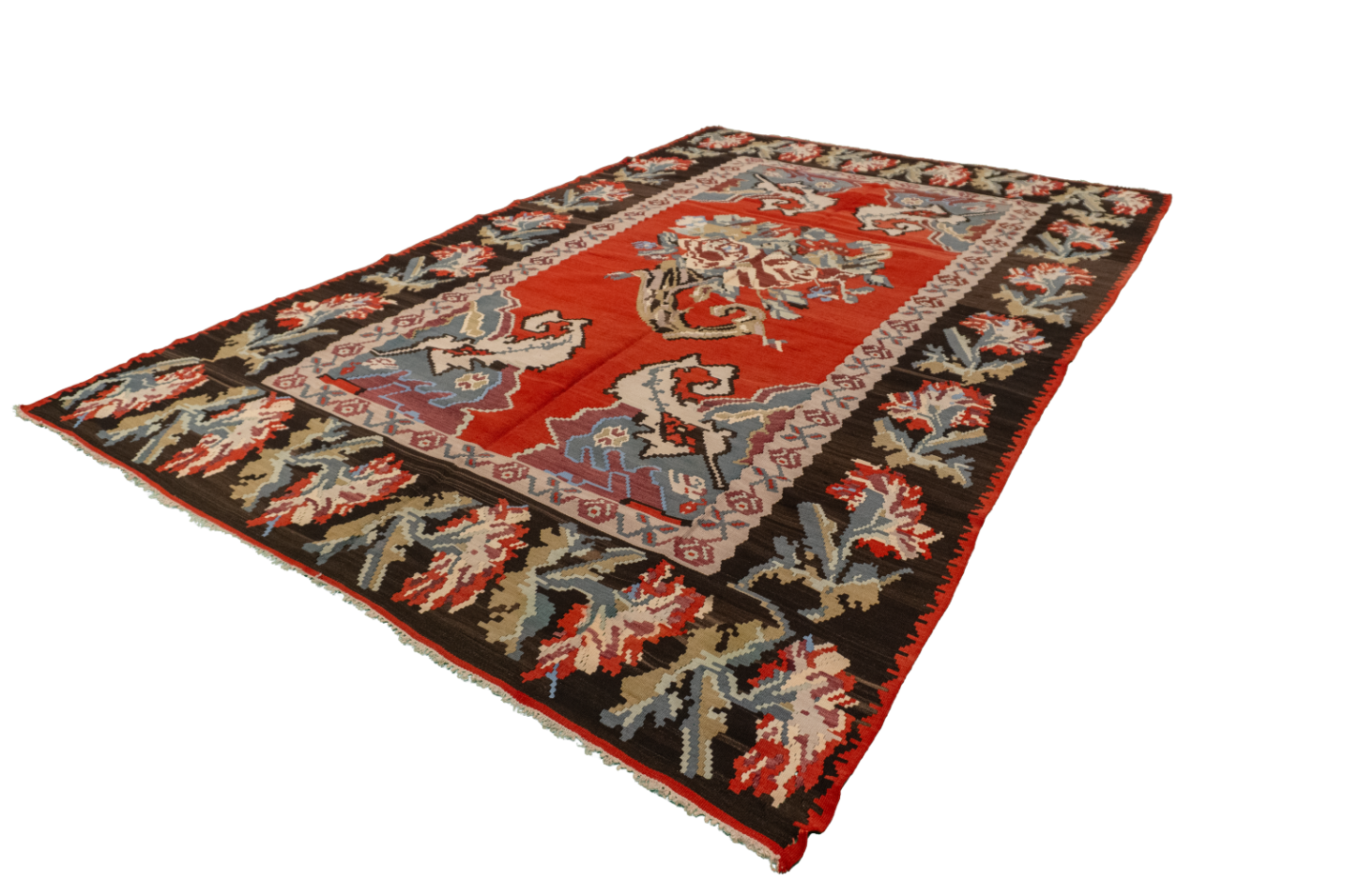 W 7.6 - L 11.10 - Besarabian Wool All Over Rectangle - Finest Hand-Made Quality Wool - 14906