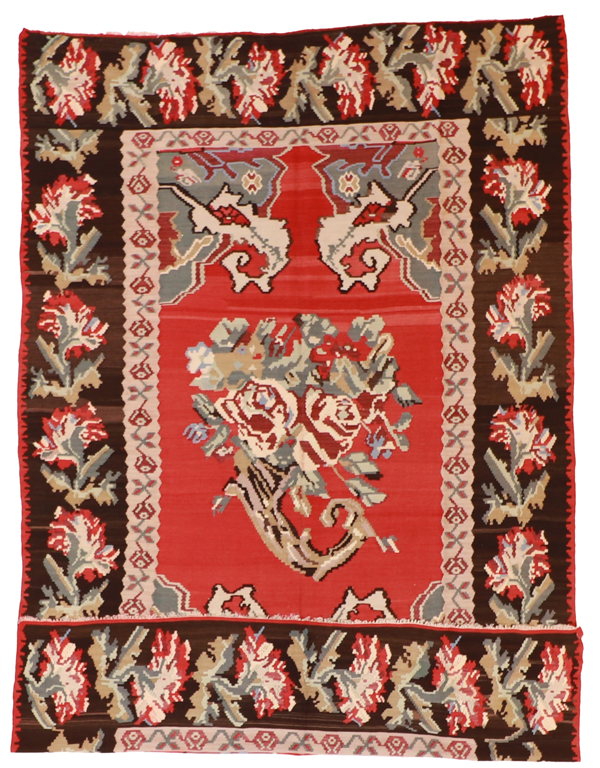 W 7.6 - L 11.10 - Bessarabian Wool All Over Rectangle - Finest Hand-Made Quality Wool - 14906