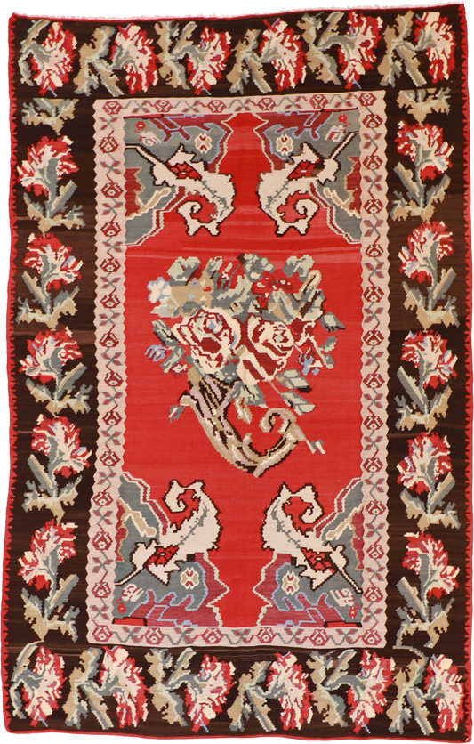 W 7.6 - L 11.10 - Bessarabian Wool All Over Rectangle - Finest Hand-Made Quality Wool - 14906