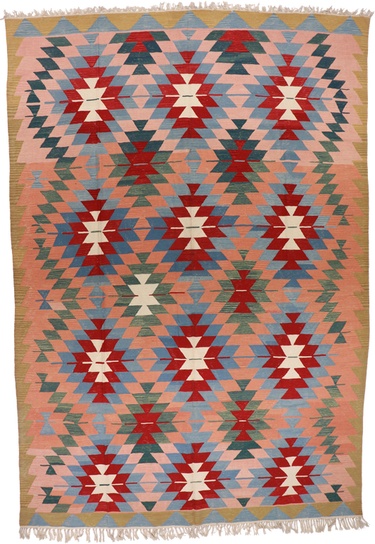 W 8.10 - L 12.10 - Bessarabian 100% Wool Handmade All Over Design - 14914