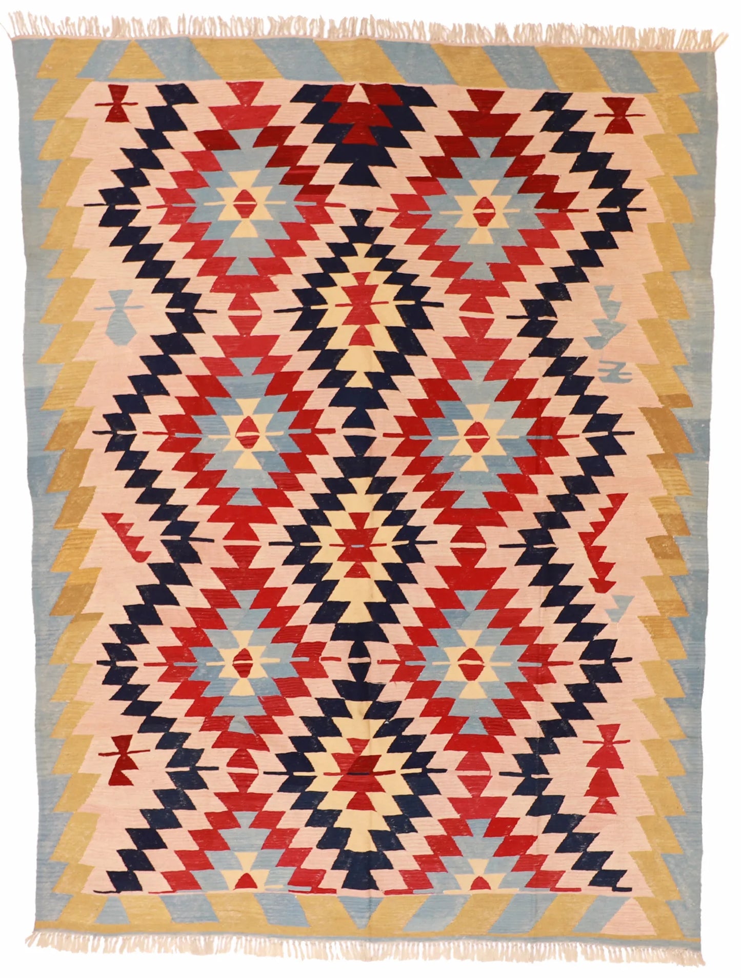 8.3 x 11.1 - Kilim Wool All Over Rectangle - Finest Hand-Knotted Quality Wool — 14919