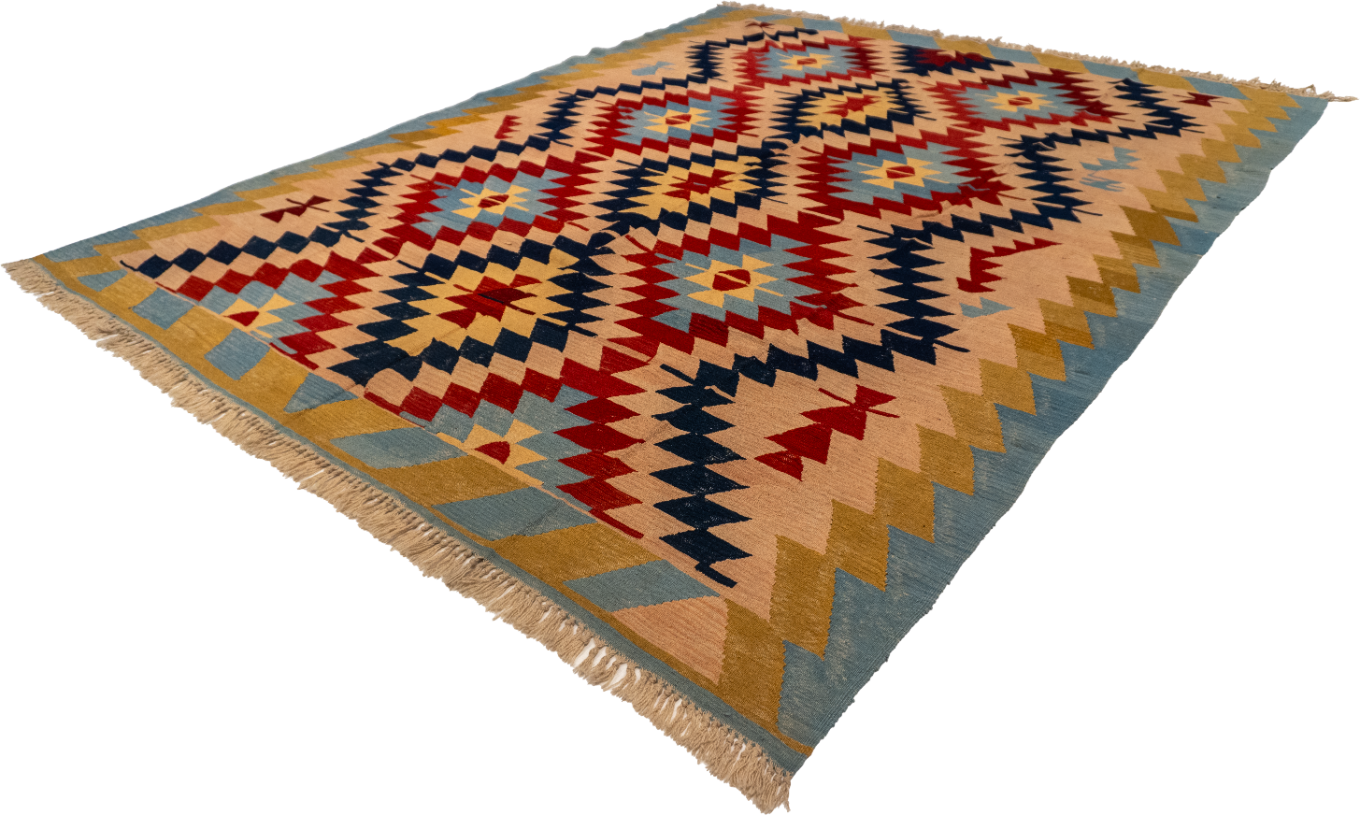 W 8.3 - L 11.1 - Kilim Wool All Over Rectangle - Finest Hand-Made Quality Wool - 14919