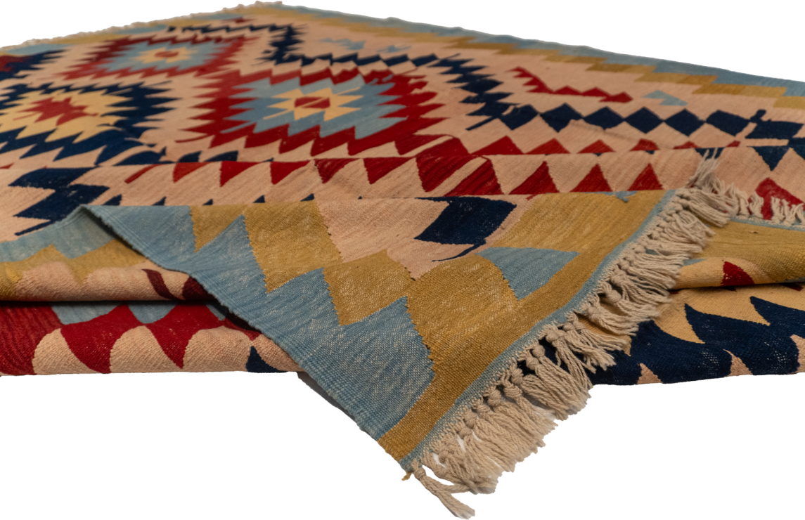 W 8.3 - L 11.1 - Kilim Wool All Over Rectangle - Finest Hand-Made Quality Wool - 14919