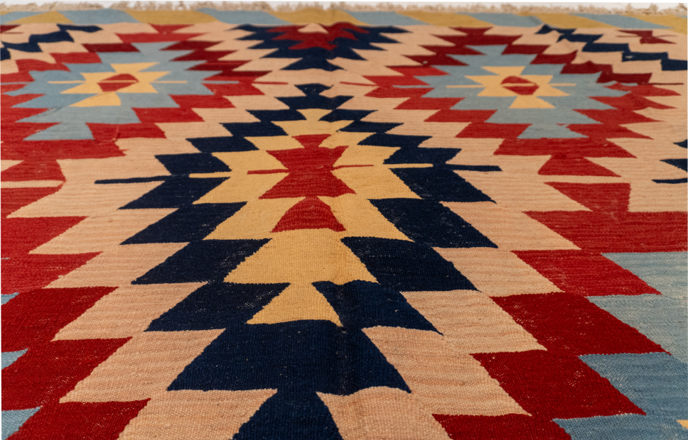 W 8.3 - L 11.1 - Kilim Wool All Over Rectangle - Finest Hand-Made Quality Wool - 14919