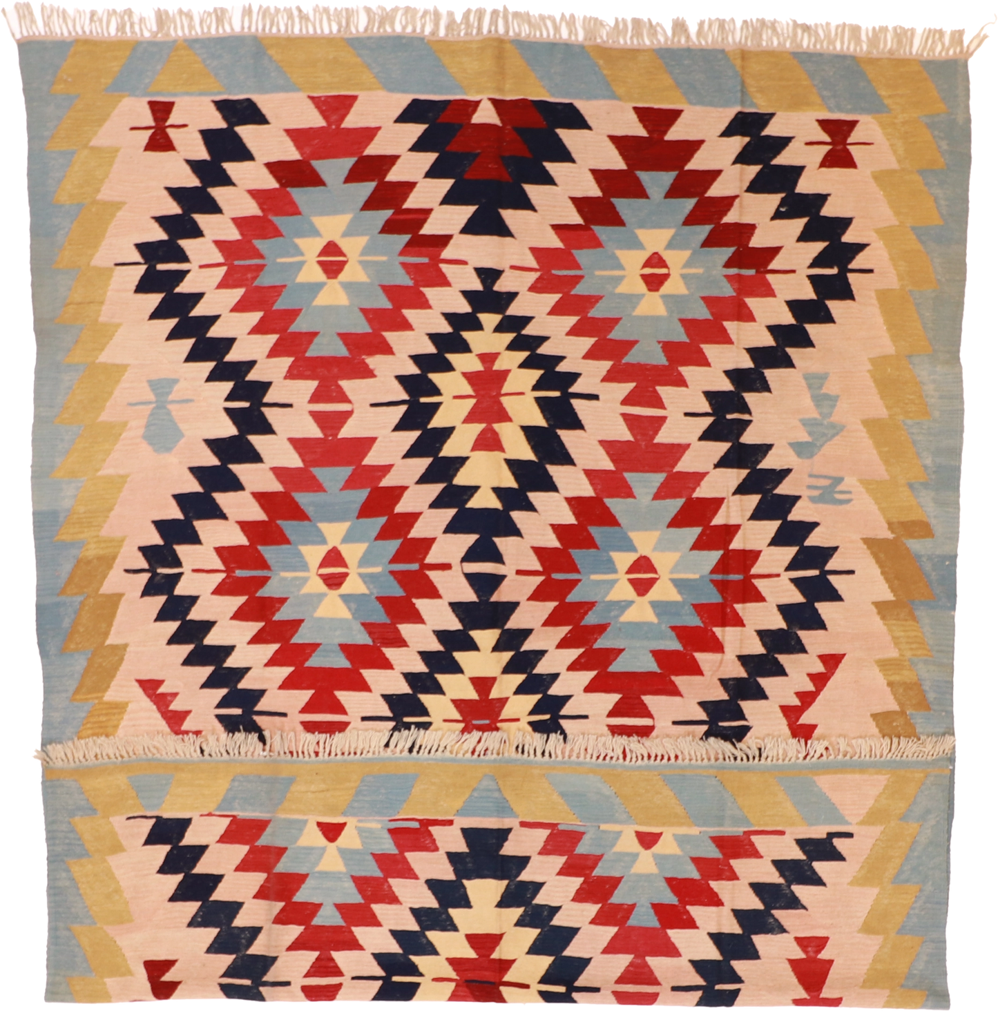W 8.3 L 11.1 Kilim 100% Wool Hand-Woven All-Over Design - 14919