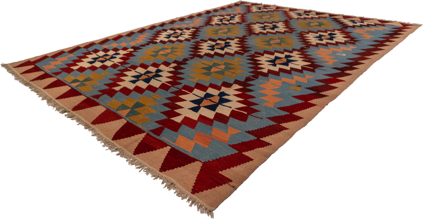 W 9.3 - L 13.2 - Besarabian Wool All Over Rectangle - Finest Hand-Made Quality Wool - 14926