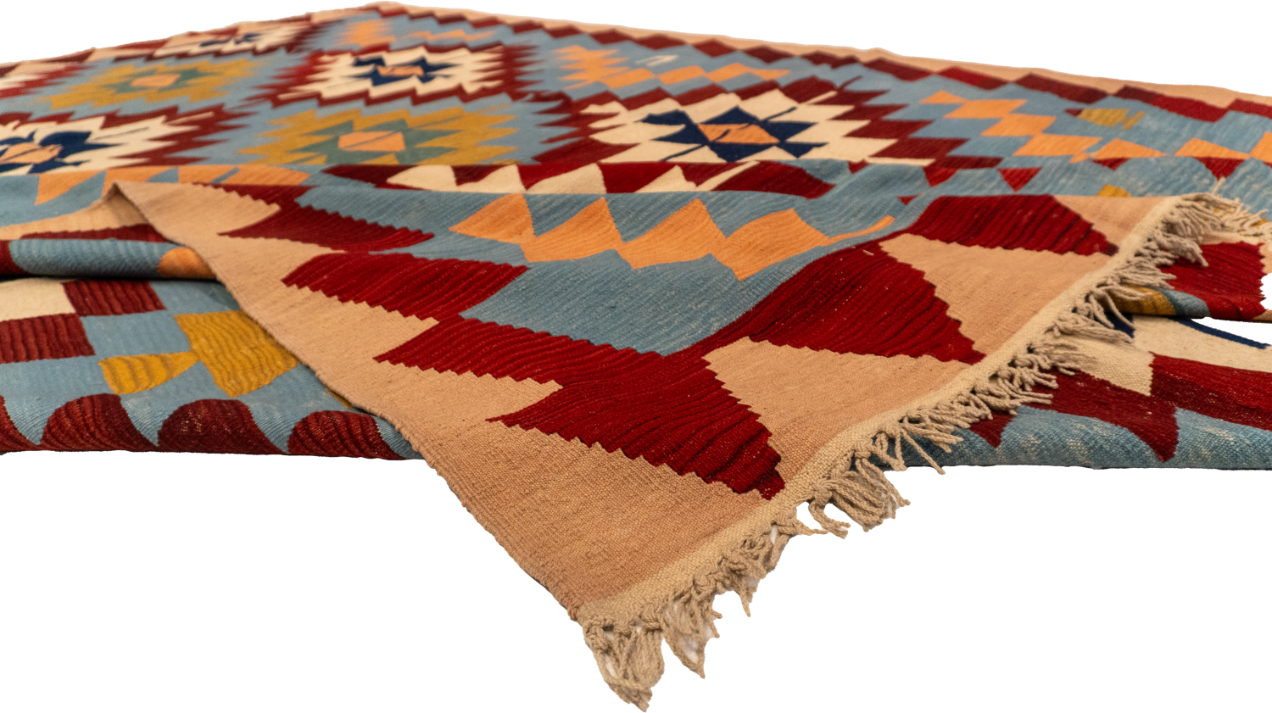 W 9.3 - L 13.2 - Besarabian Wool All Over Rectangle - Finest Hand-Made Quality Wool - 14926