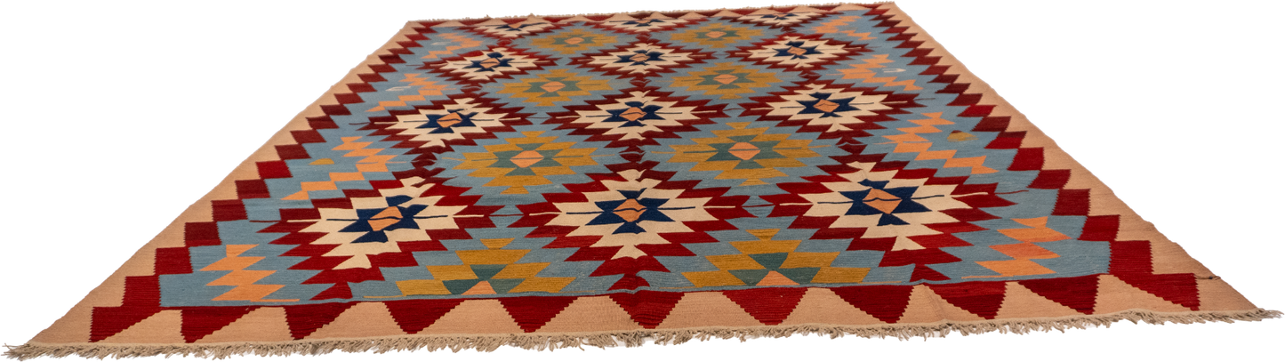 W 9.3 - L 13.2 - Besarabian Wool All Over Rectangle - Finest Hand-Made Quality Wool - 14926