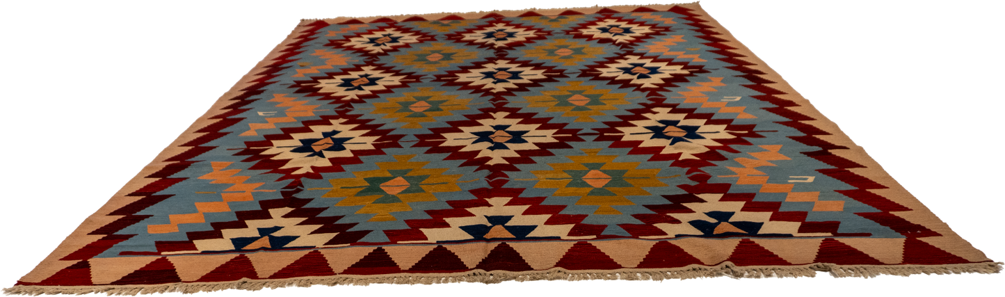 W 9.3 - L 13.2 - Besarabian Wool All Over Rectangle - Finest Hand-Made Quality Wool - 14926