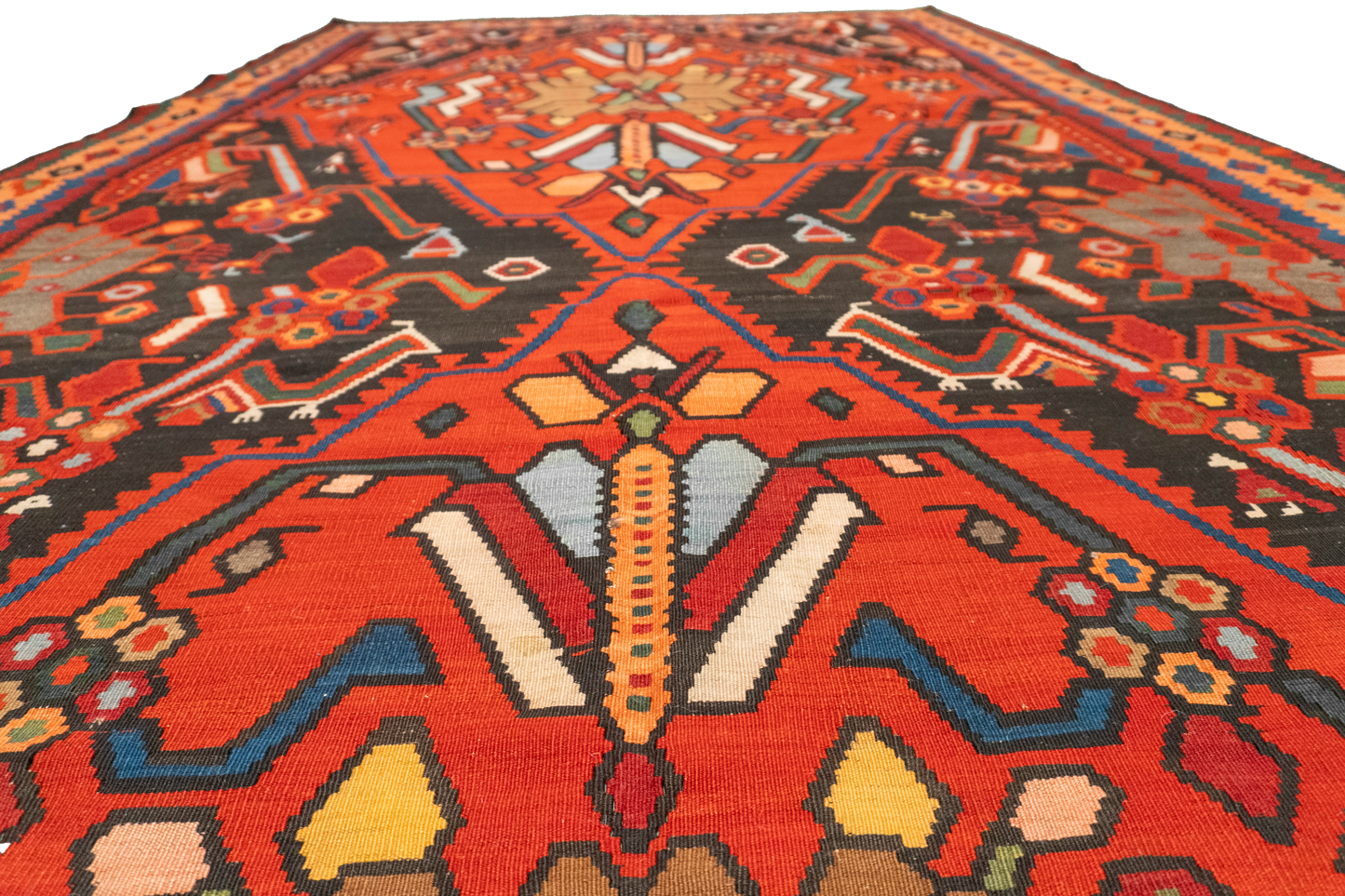 W 7 L 15.4 Karabagh 100% Wool Hand-Woven Geometric Design - 15480