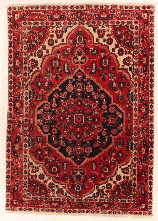 W 7 - L 10 - Bakhtiari Wool Traditional Rectangle - Finest Hand-Knotted Quality Wool - 15512