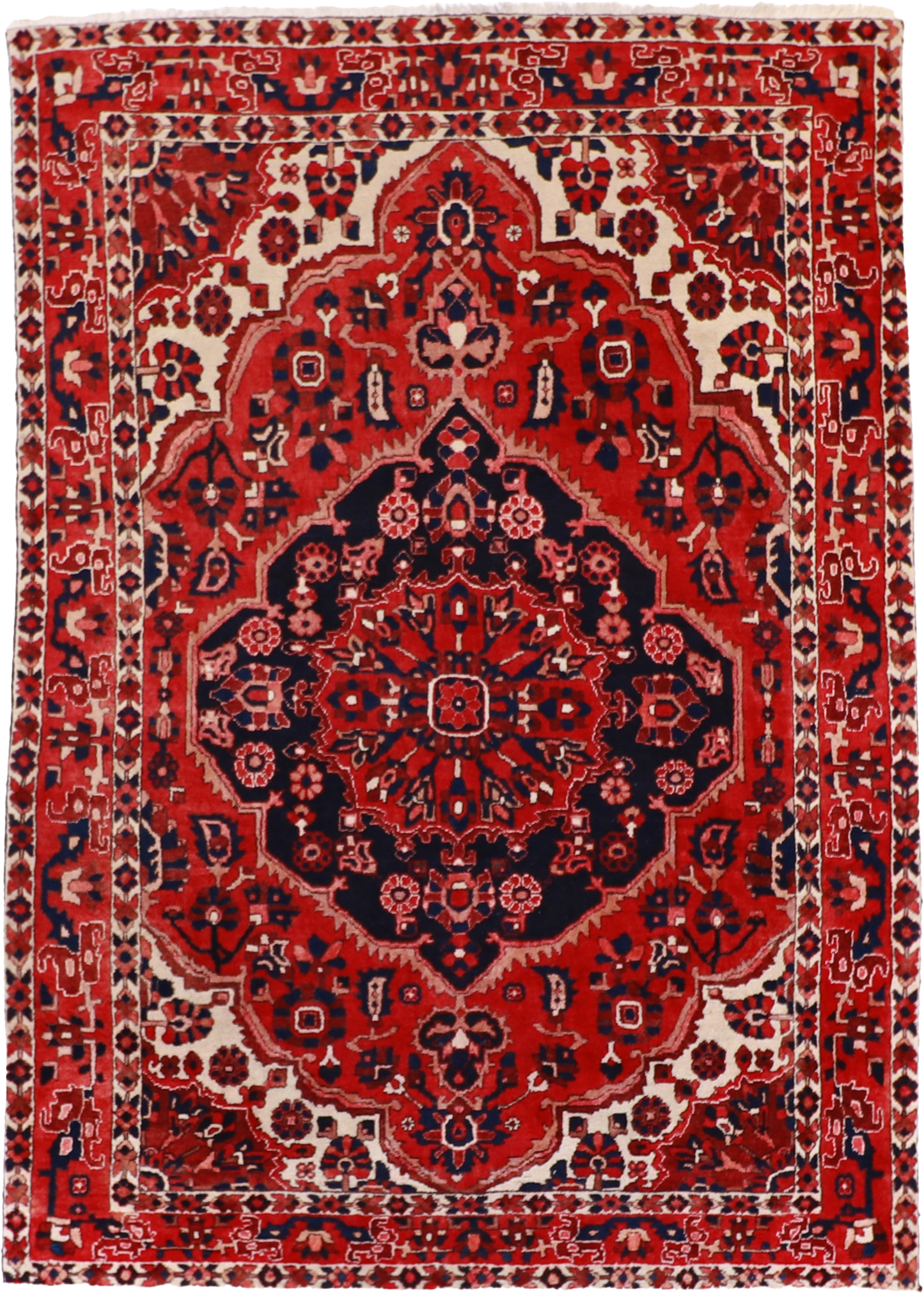 W 7 - L 10 - Bakhtiari Wool Traditional Rectangle - Finest Hand-Knotted Quality Wool - 15512