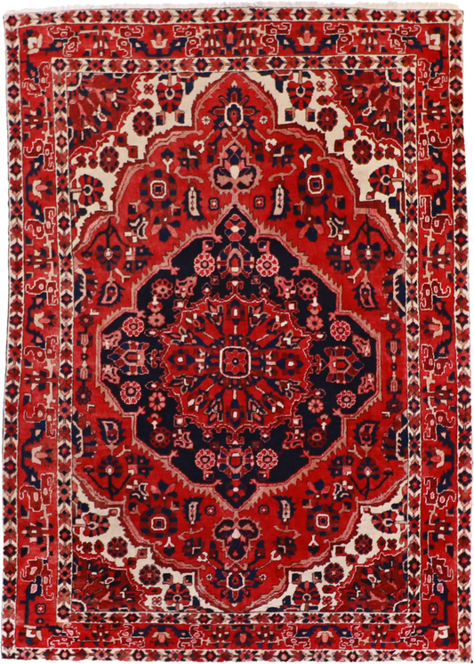 W 7 - L 10 - Bakhtiari Wool Traditional Rectangle - Finest Hand-Knotted Quality Wool - 15512