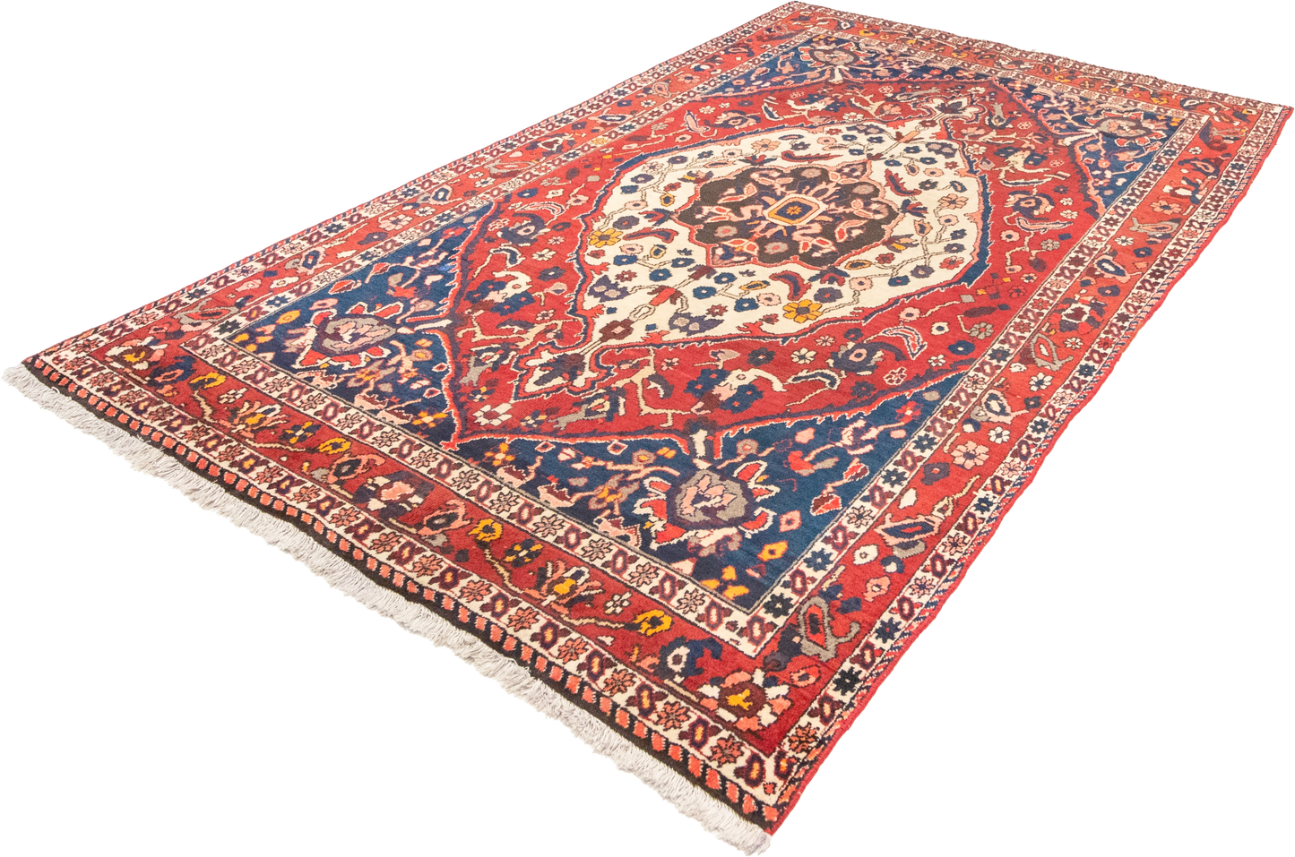 W 5.2 L 8.3 Bakhtiarie 100% Wool Hand-Woven Geometric Design - 15522
