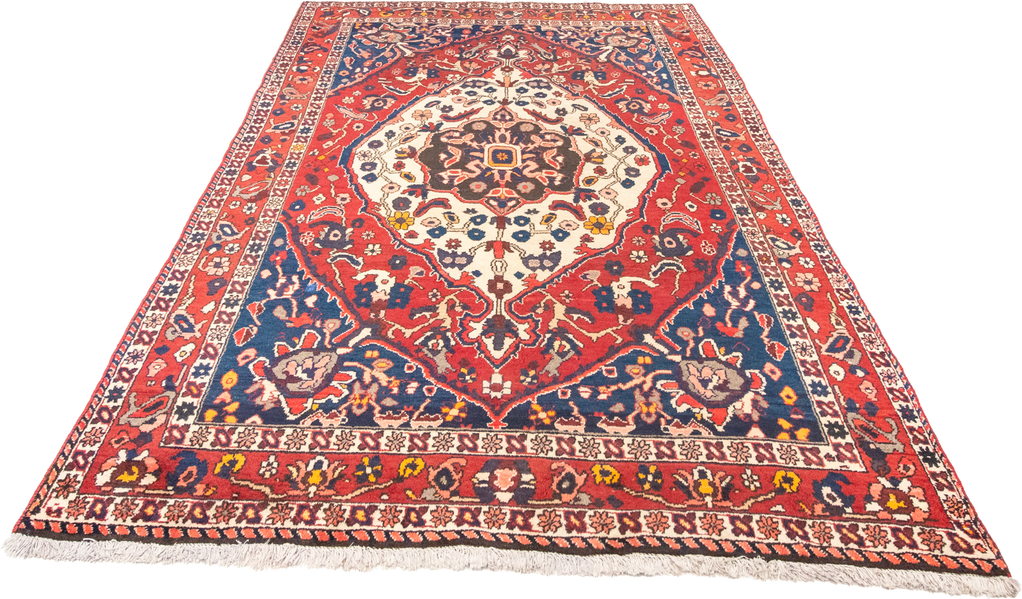 W 5.2 L 8.3 Bakhtiarie 100% Wool Hand-Woven Geometric Design - 15522