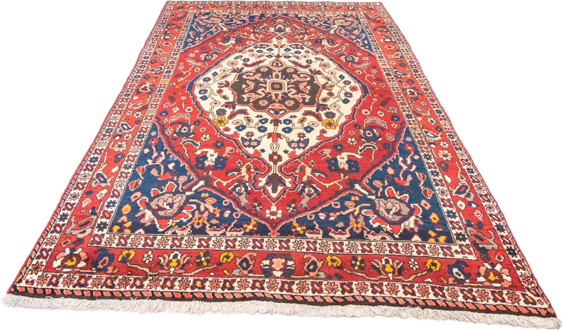W 5.2 L 8.3 Bakhtiarie 100% Wool Hand-Woven Geometric Design - 15522