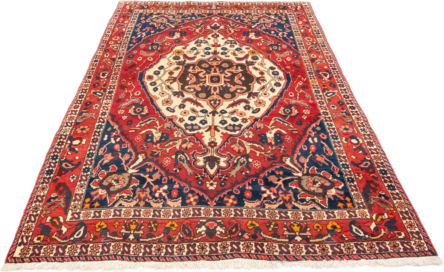 W 5.2 L 8.3 Bakhtiarie 100% Wool Hand-Woven Geometric Design - 15522