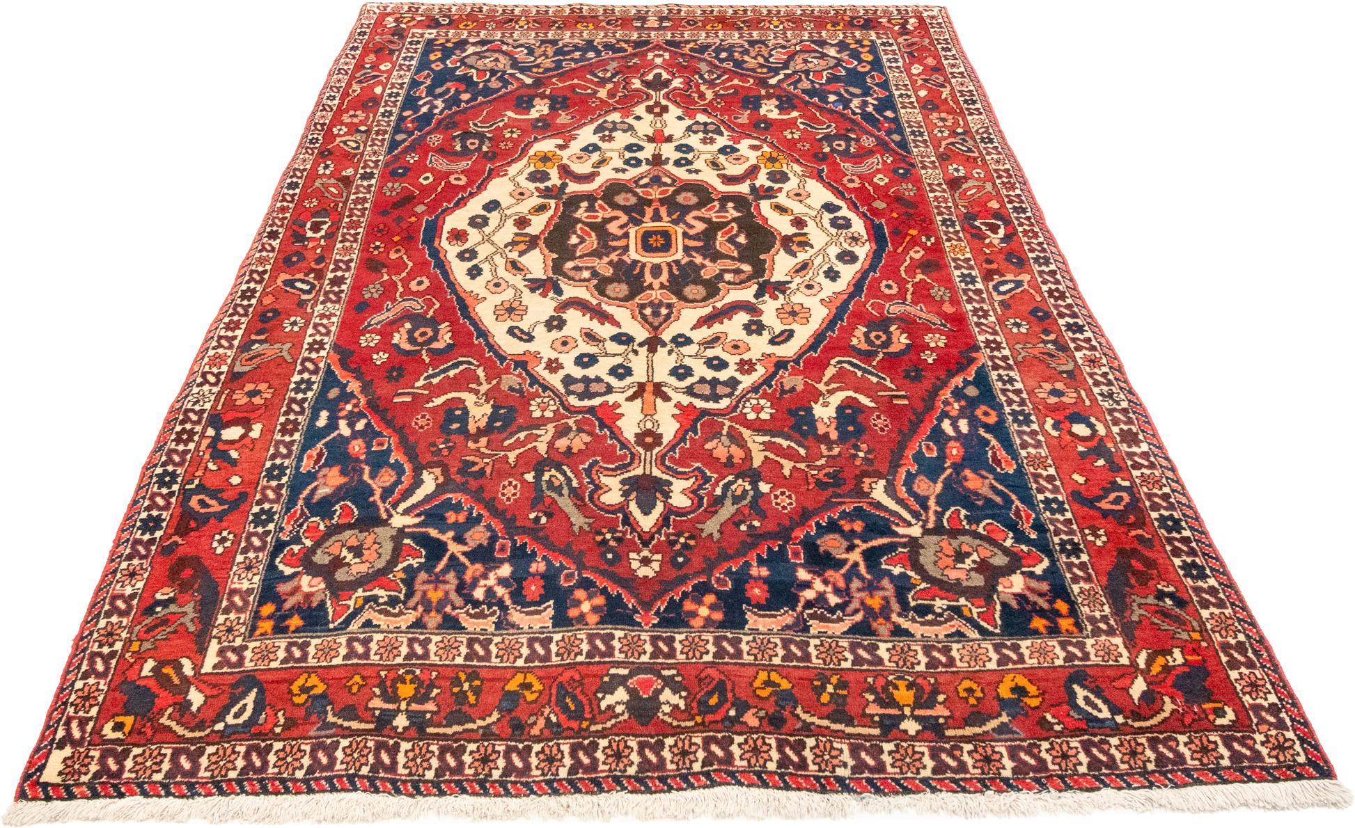 W 5.2 L 8.3 Bakhtiarie 100% Wool Hand-Woven Geometric Design - 15522