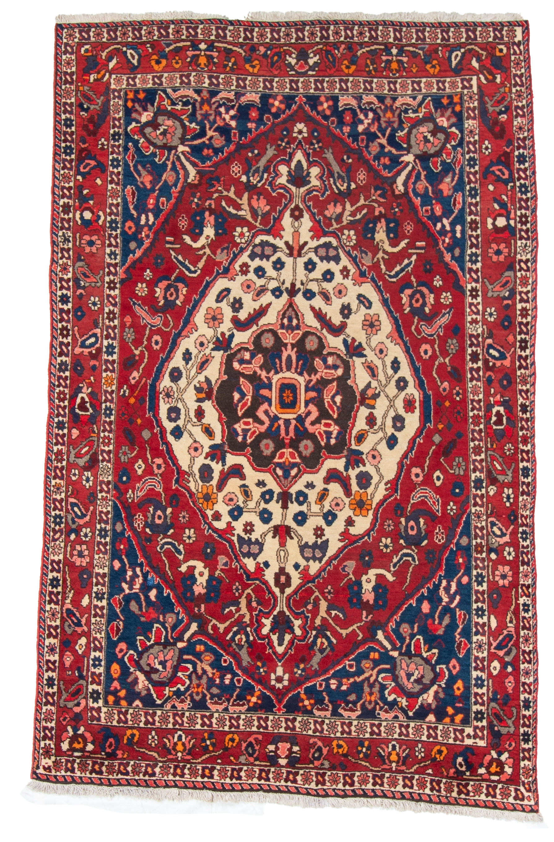 W 5.2 L 8.3 Bakhtiarie 100% Wool Hand-Woven Geometric Design - 15522